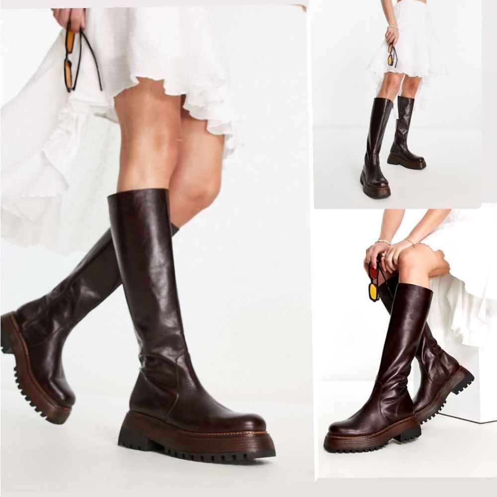 FREE PEOPLE Rhodes LeatherTall Boot … sold out on Free People…STORE RETURN